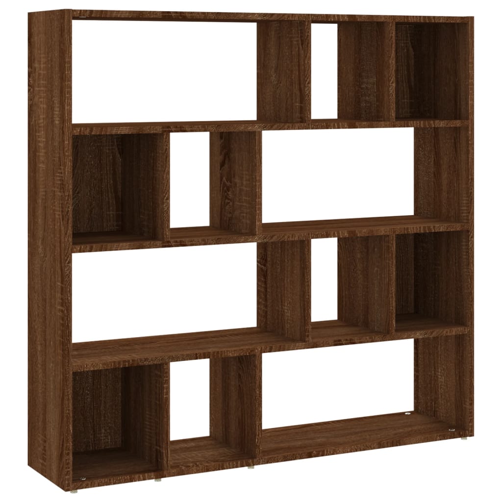 Brown Oak Book Cabinet & Room Divider - 105x24x102 cm
