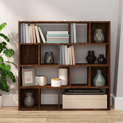 Brown Oak Book Cabinet & Room Divider - 105x24x102 cm