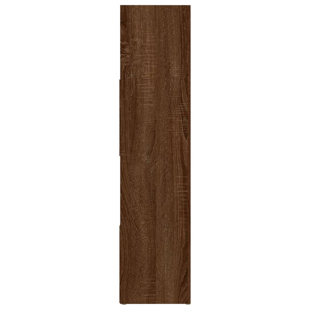 Brown Oak Book Cabinet & Room Divider - 105x24x102 cm