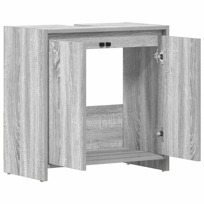 Sonoma Grey Bathroom Cabinet 60x33x61 cm - Engineered Wood