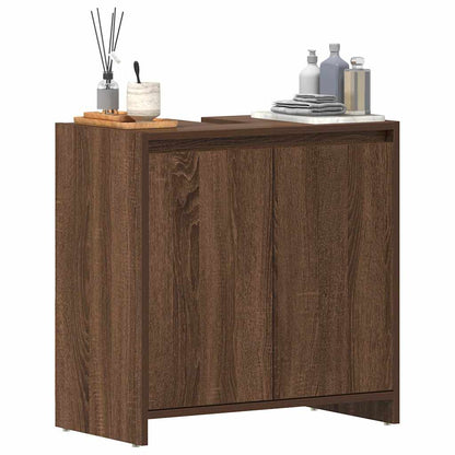 Brown Oak Bathroom Cabinet - Engineered Wood, 60x33x61cm