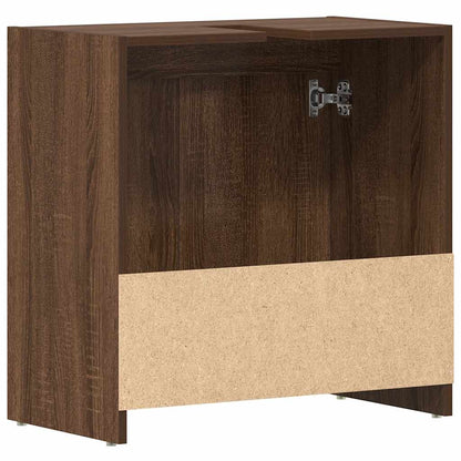 Brown Oak Bathroom Cabinet - Engineered Wood, 60x33x61cm