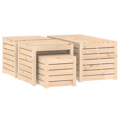 Solid Pine 4-Piece Garden Box Set - Durable Wooden Planters