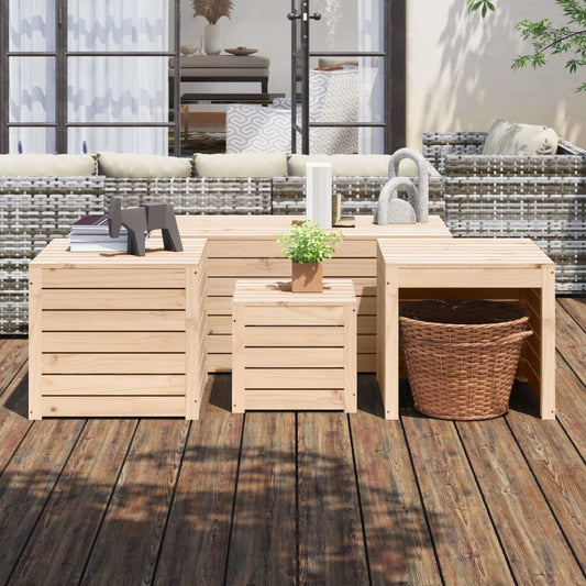 Solid Pine 4-Piece Garden Box Set - Durable Wooden Planters