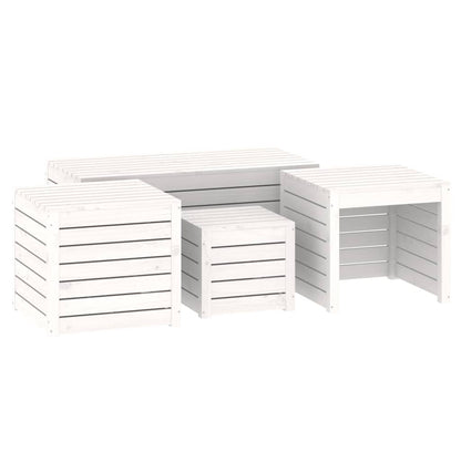 4-Piece White Pine Garden Box Set: Solid Wood Planters