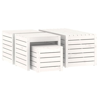 4-Piece White Pine Garden Box Set: Solid Wood Planters