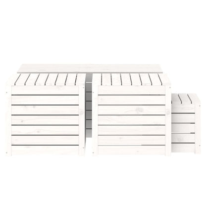 4-Piece White Pine Garden Box Set: Solid Wood Planters