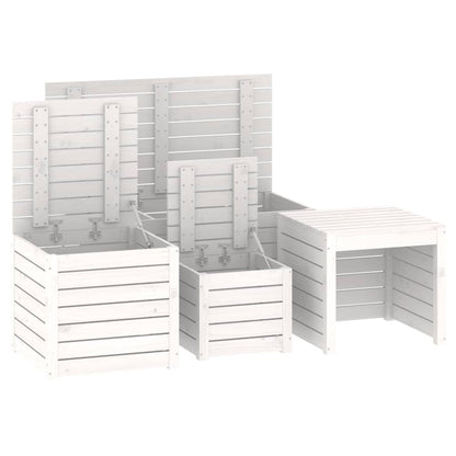 4-Piece White Pine Garden Box Set: Solid Wood Planters