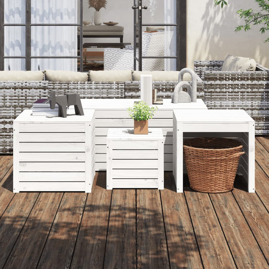 4-Piece White Pine Garden Box Set: Solid Wood Planters