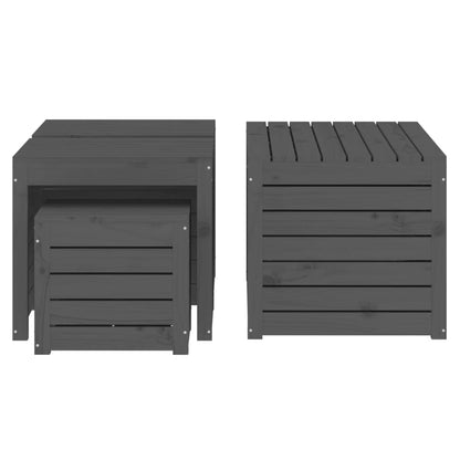 4 Piece Solid Wood Pine Garden Box Set in Elegant Grey