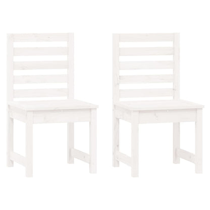 3 Piece Garden Bistro Set White Solid Wood Pine