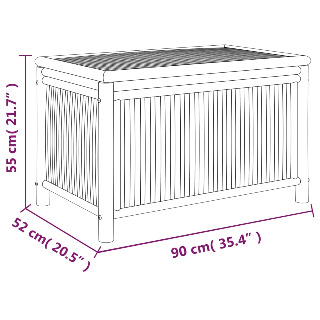 Bamboo Garden Storage Box 90x52x55cm - Stylish & Durable