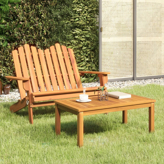 Solid Acacia Wood Adirondack Garden Lounge Set - 2 Pieces