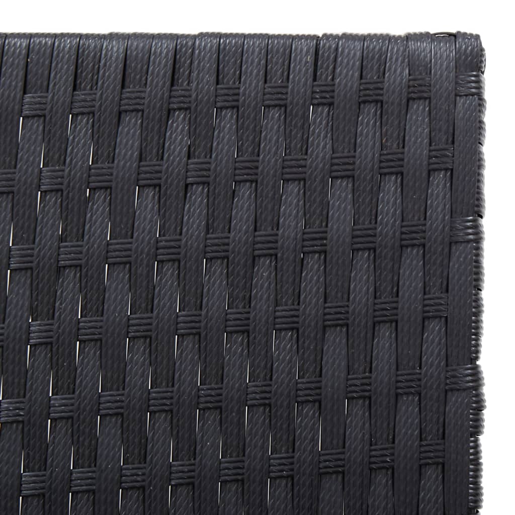 Dual-Tone Poly Rattan & Acacia Wood Sun Loungers - Black/Brown