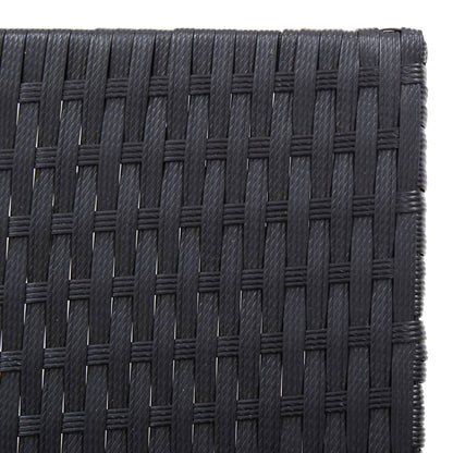 Dual-Tone Poly Rattan & Acacia Wood Sun Loungers - Black/Brown