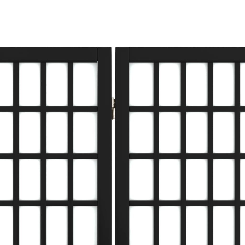 Black Japanese-Style 3-Panel Room Divider, 120x170 cm, Wood