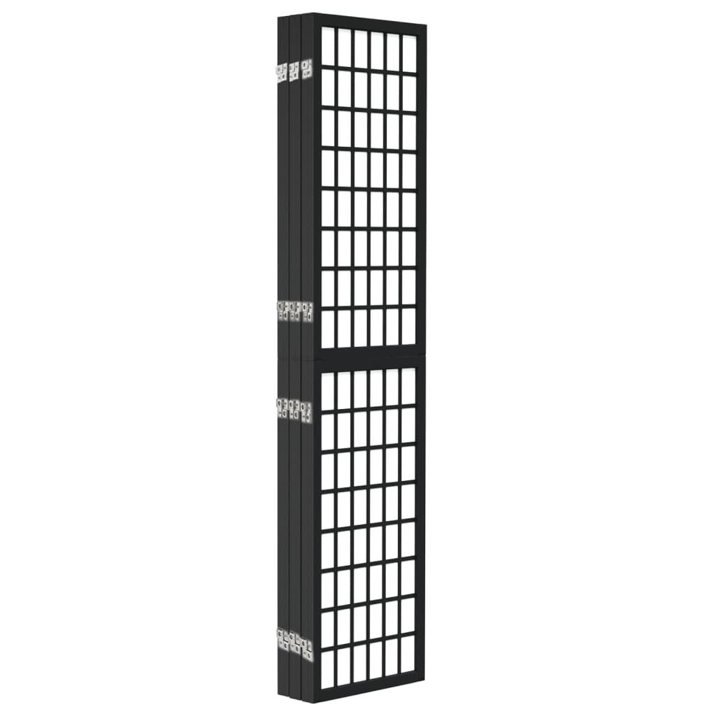 Black Japanese Style 6-Panel Folding Room Divider, 240x170 cm