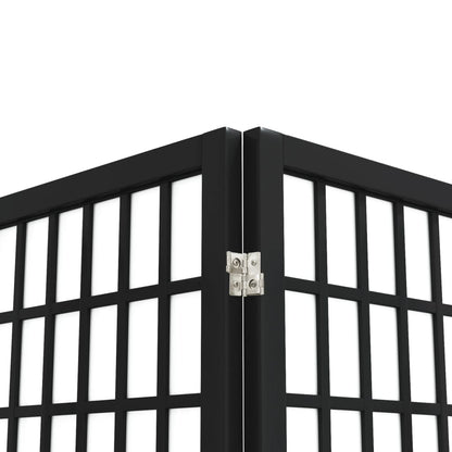 Black Japanese Style 6-Panel Folding Room Divider, 240x170 cm
