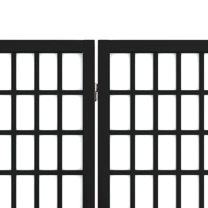 Black Japanese Style 6-Panel Folding Room Divider, 240x170 cm