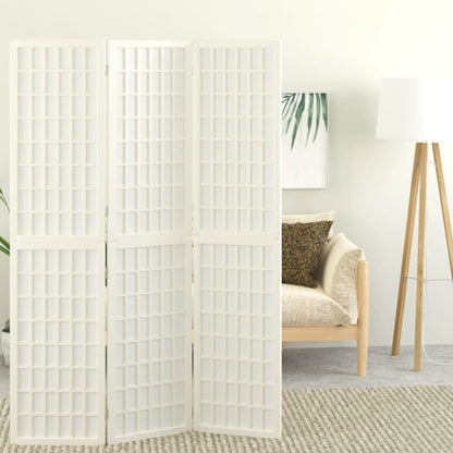 White 3-Panel Japanese-Style Folding Room Divider, 120x170cm