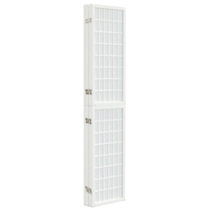 White Japanese Folding 5-Panel Room Divider, 200x170 cm