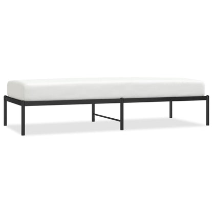 Sleek Black Metal Bed Frame 75x190cm - No Mattress Included