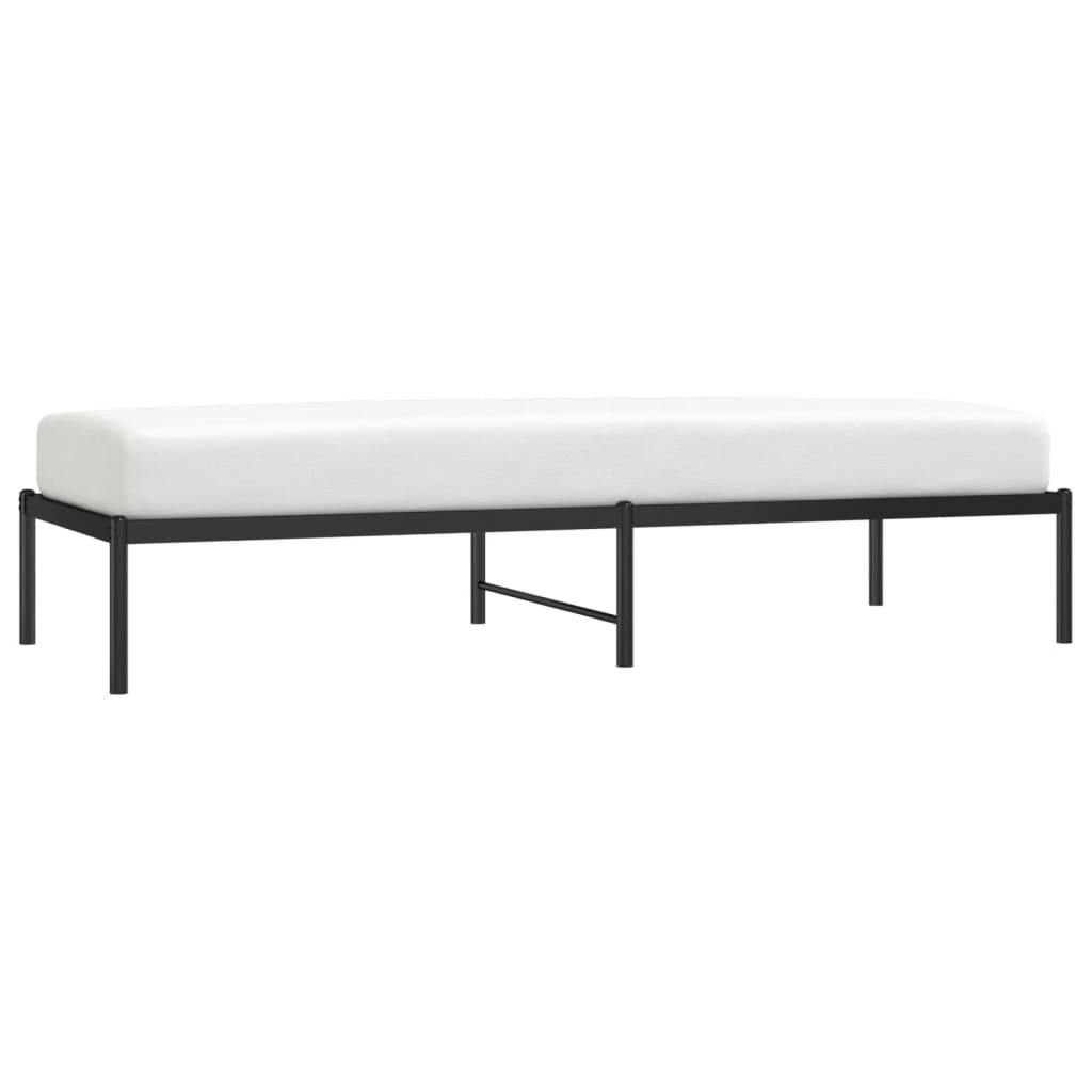 Sleek Black Metal Bed Frame 75x190cm - No Mattress Included