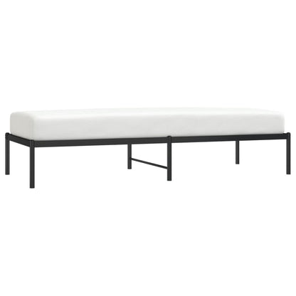 Sleek Black Metal Bed Frame 75x190cm - No Mattress Included
