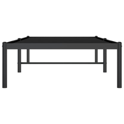 Sleek Black Metal Bed Frame 75x190cm - No Mattress Included