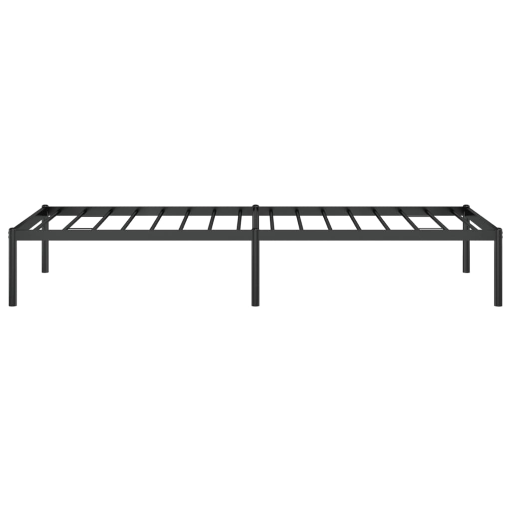 Sleek Black Metal Bed Frame 75x190cm - No Mattress Included