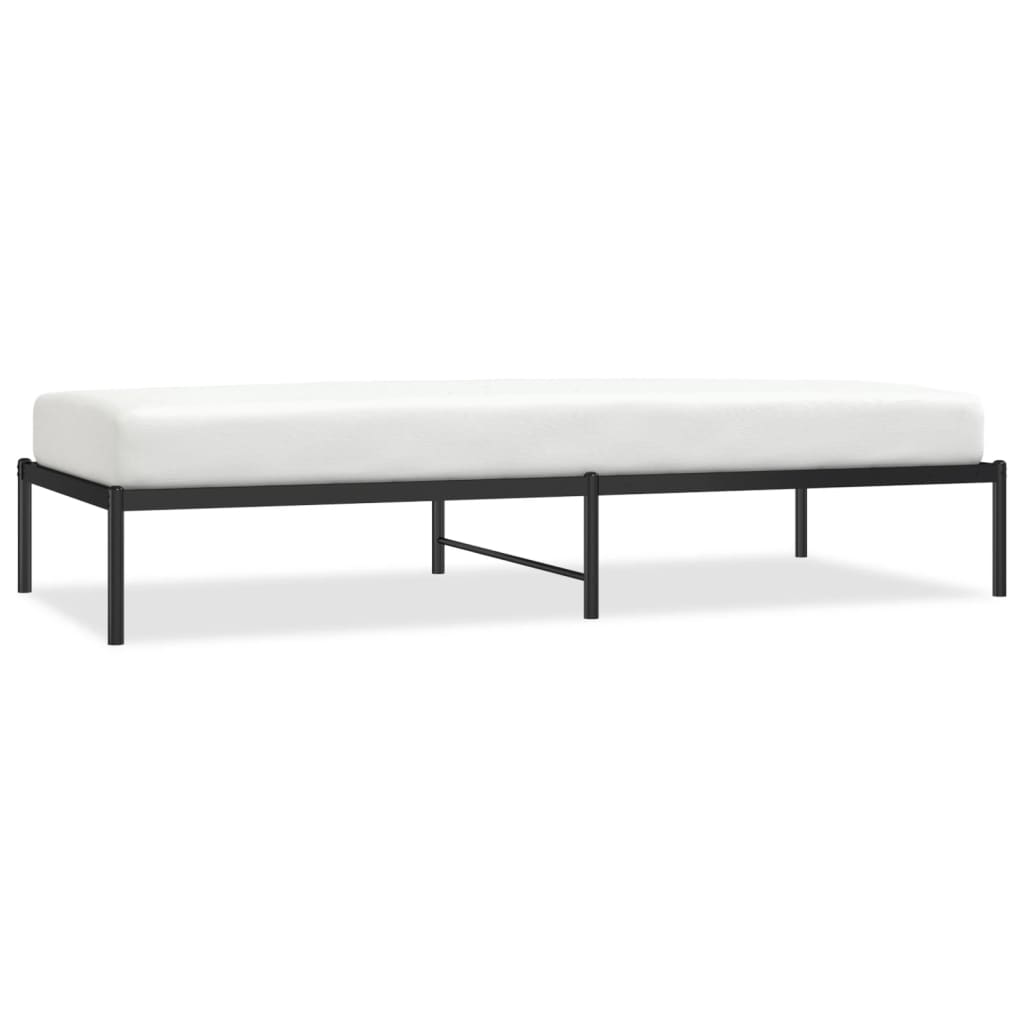 Sleek Black Metal Bed Frame 90x200cm - Sturdy & Stylish Design
