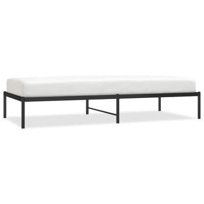 Sleek Black Metal Bed Frame 90x200cm - Sturdy & Stylish Design
