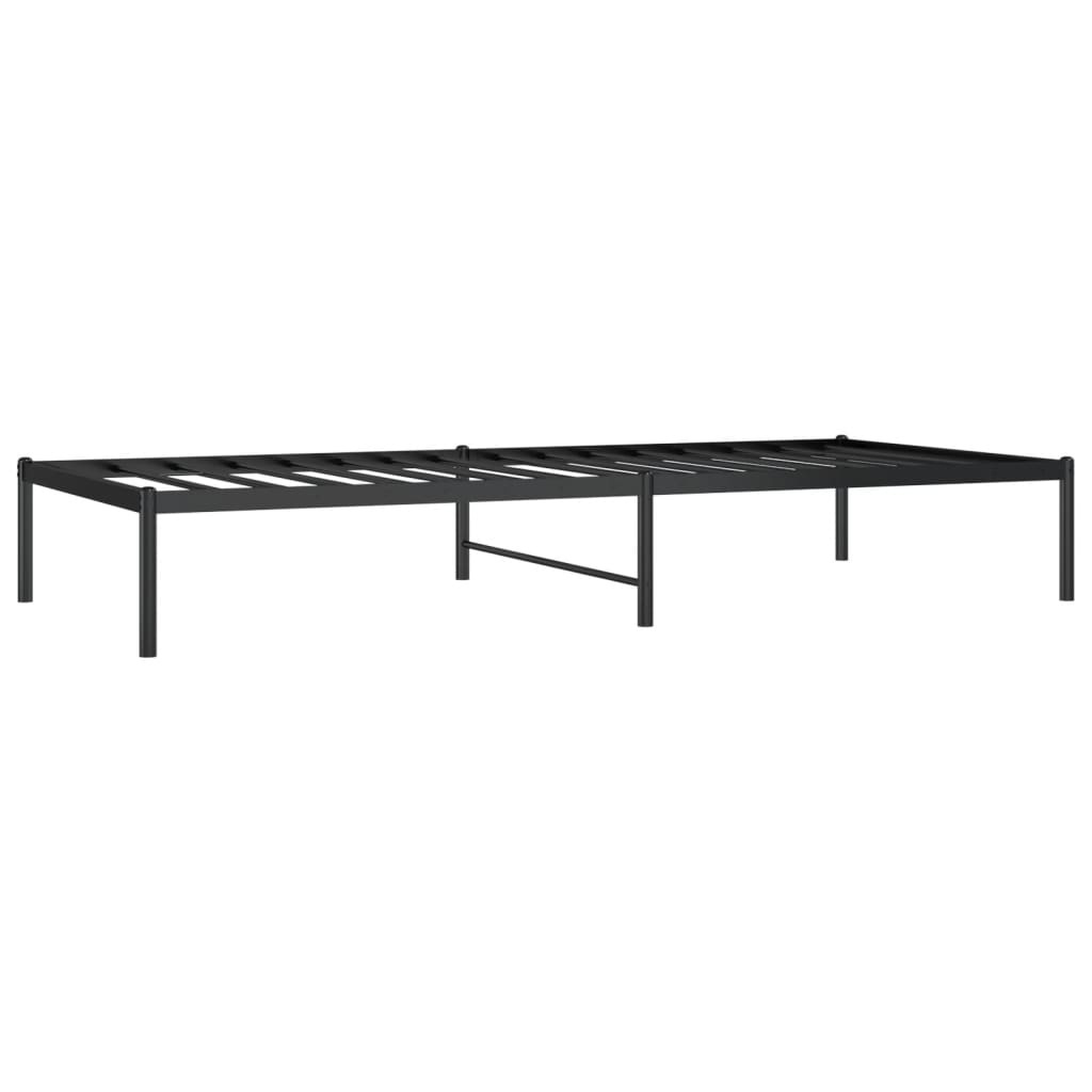 Sleek Black Metal Bed Frame 90x200cm - Sturdy & Stylish Design
