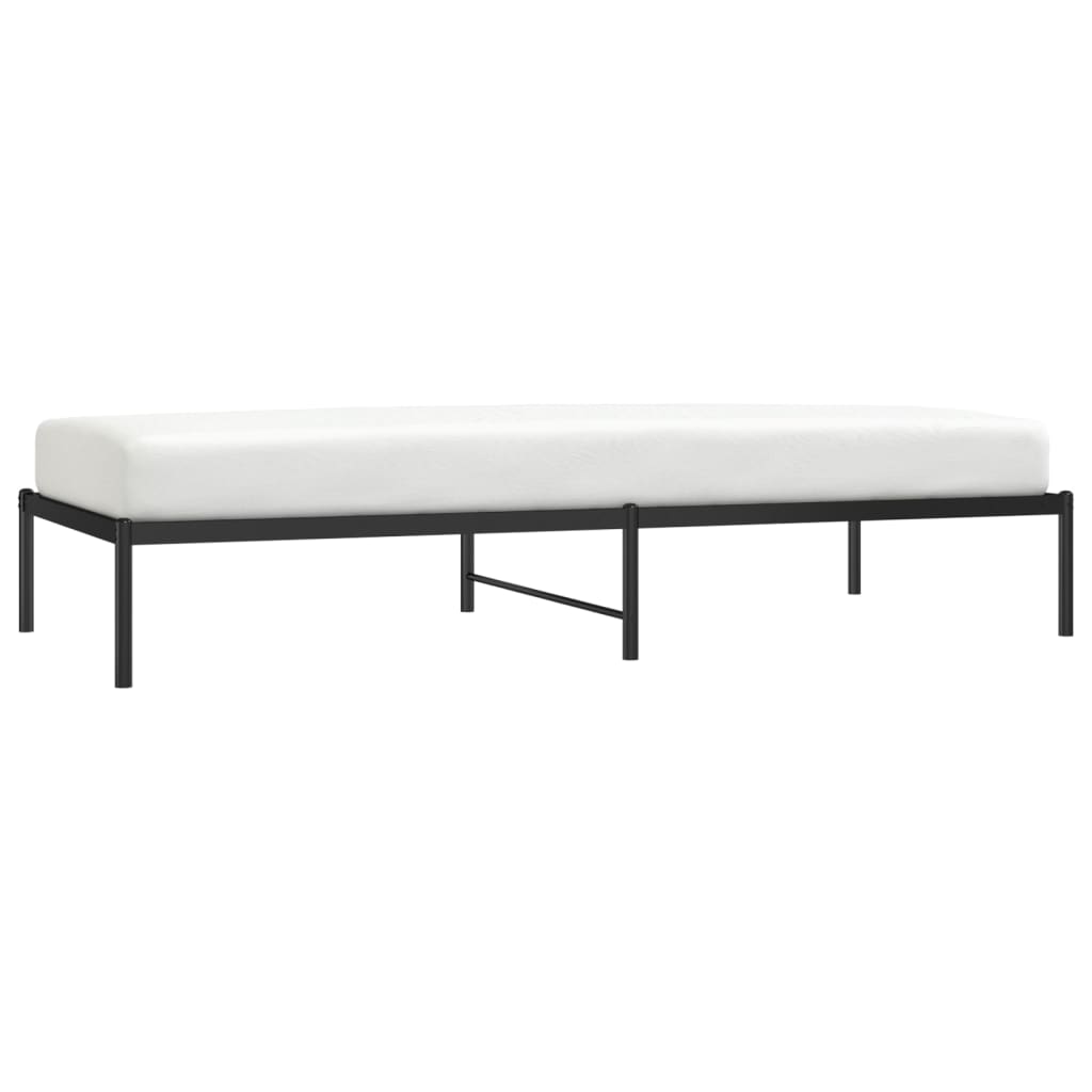 Sleek Black Metal Bed Frame 90x200cm - Sturdy & Stylish Design