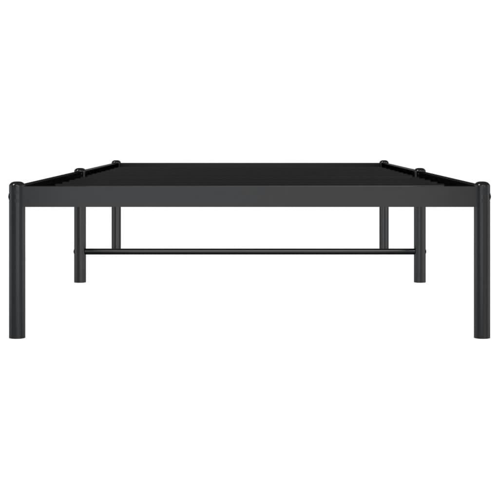 Sleek Black Metal Bed Frame 90x200cm - Sturdy & Stylish Design