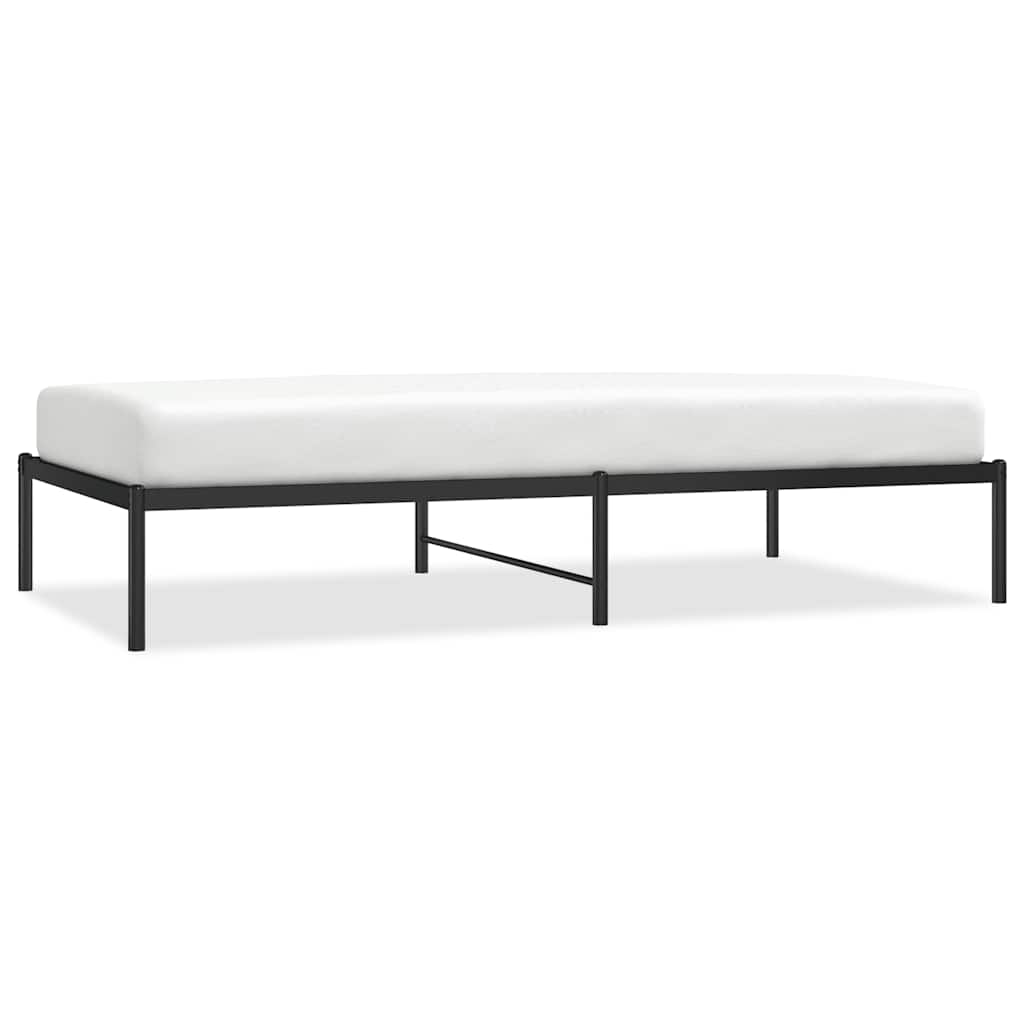 Sleek Black Metal Bed Frame 100x190cm - Sturdy & Stylish Design
