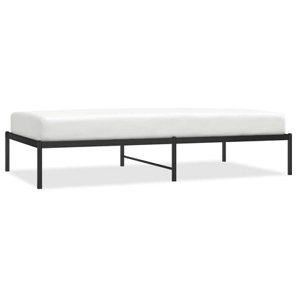 Sleek Black Metal Bed Frame 100x190cm - Sturdy & Stylish Design