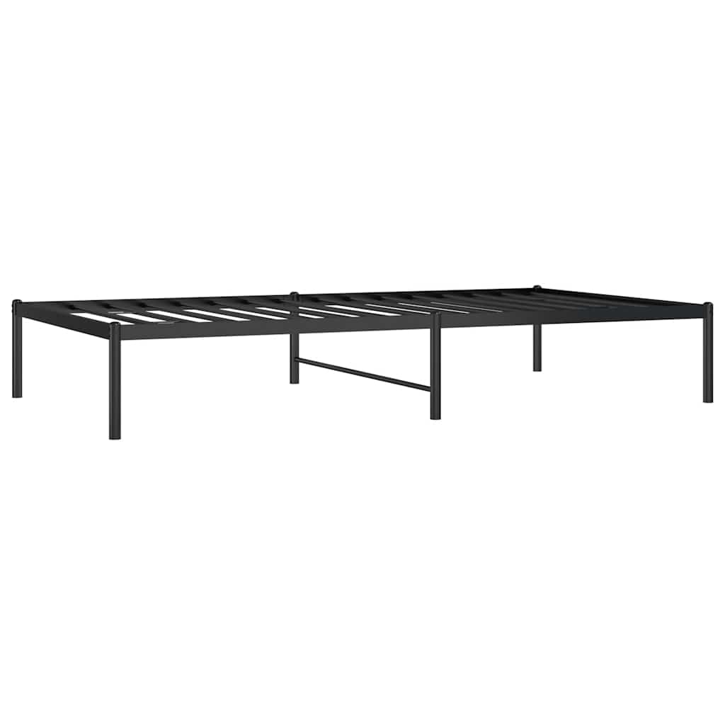 Sleek Black Metal Bed Frame 100x190cm - Sturdy & Stylish Design
