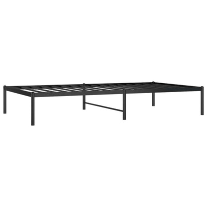 Sleek Black Metal Bed Frame 100x190cm - Sturdy & Stylish Design