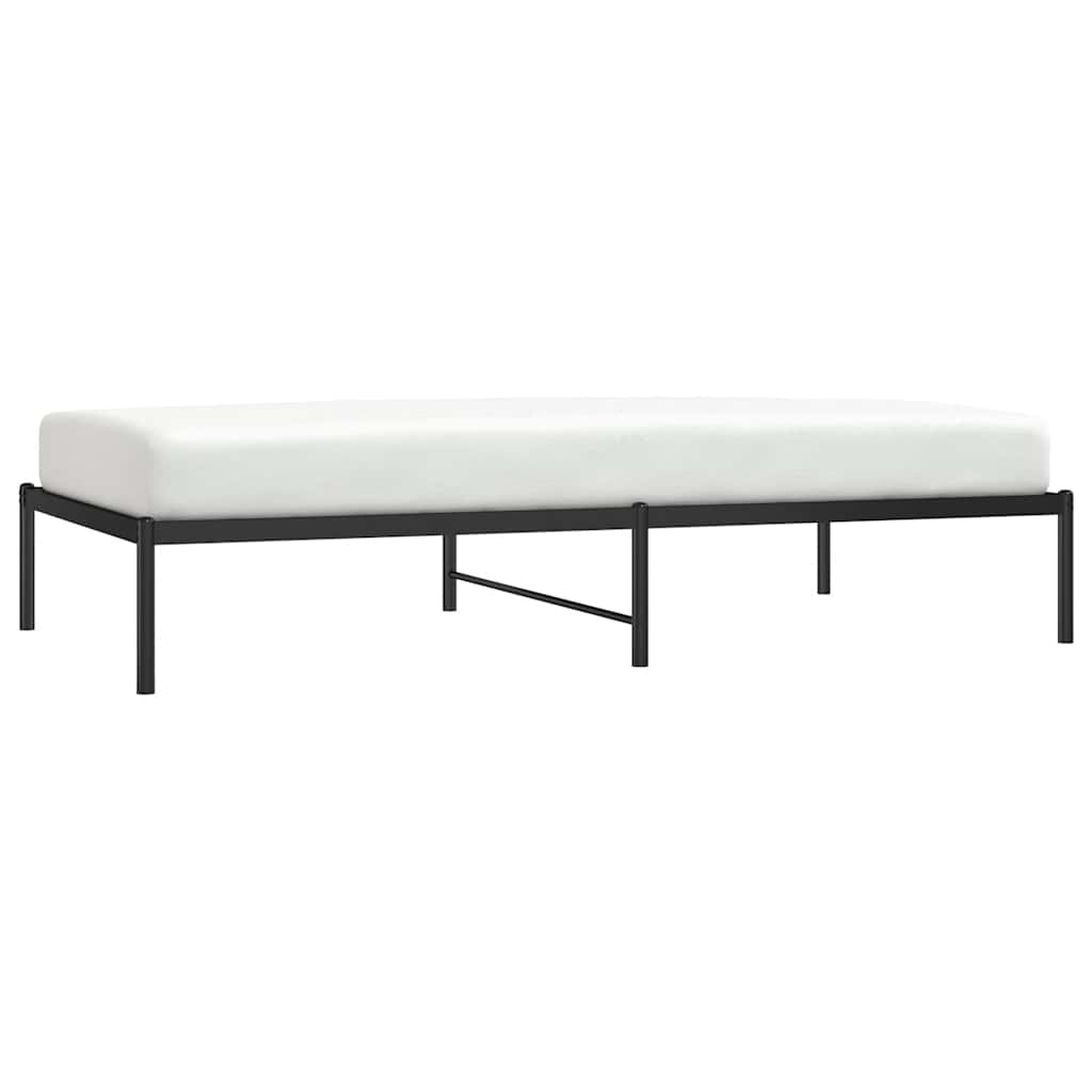 Sleek Black Metal Bed Frame 100x190cm - Sturdy & Stylish Design