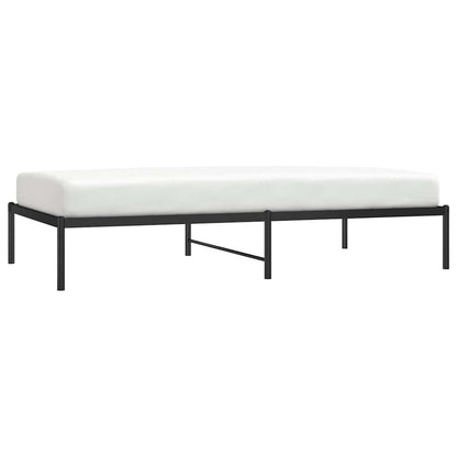 Sleek Black Metal Bed Frame 100x190cm - Sturdy & Stylish Design