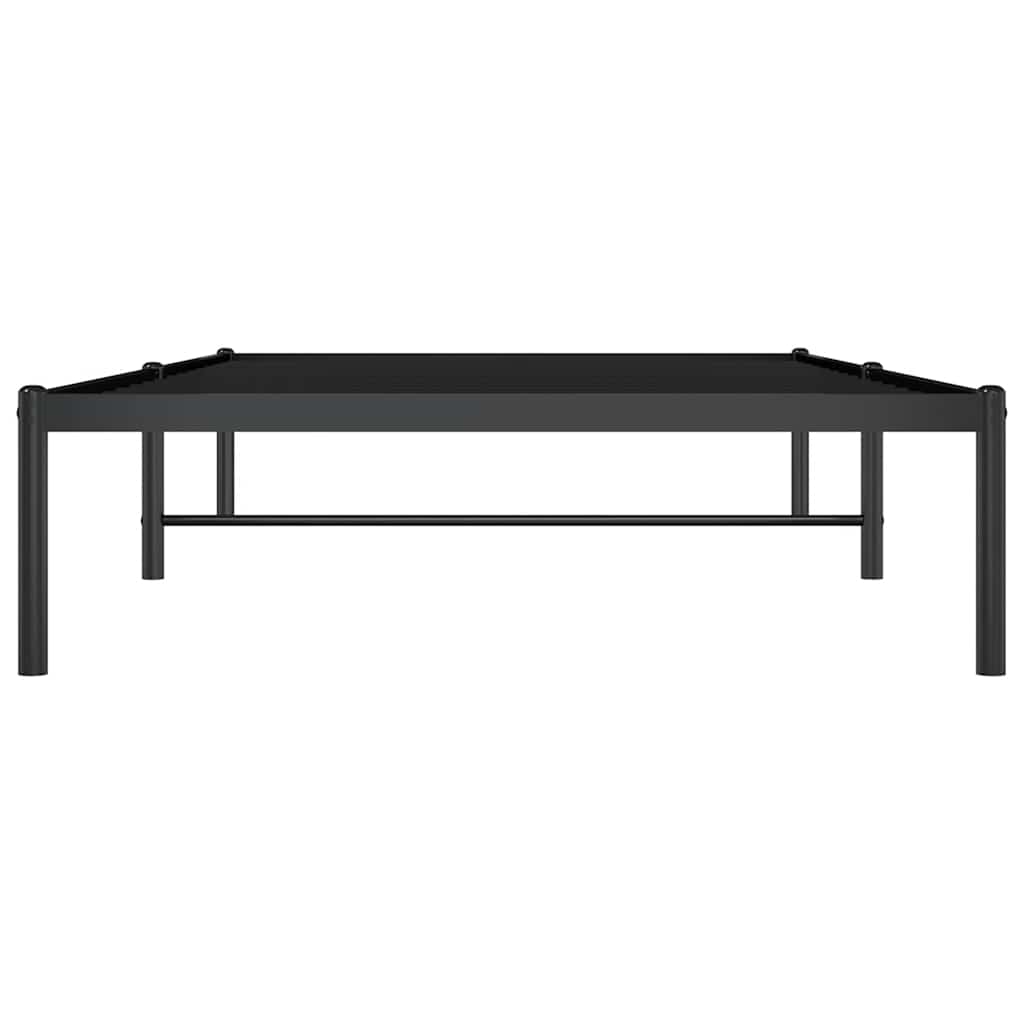 Sleek Black Metal Bed Frame 100x190cm - Sturdy & Stylish Design