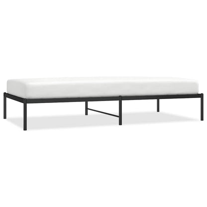 Sleek Black Metal Bed Frame 100x200cm - Sturdy & Modern Design