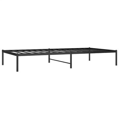 Sleek Black Metal Bed Frame 100x200cm - Sturdy & Modern Design