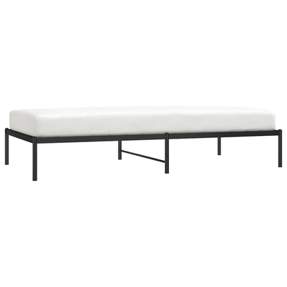 Sleek Black Metal Bed Frame 100x200cm - Sturdy & Modern Design