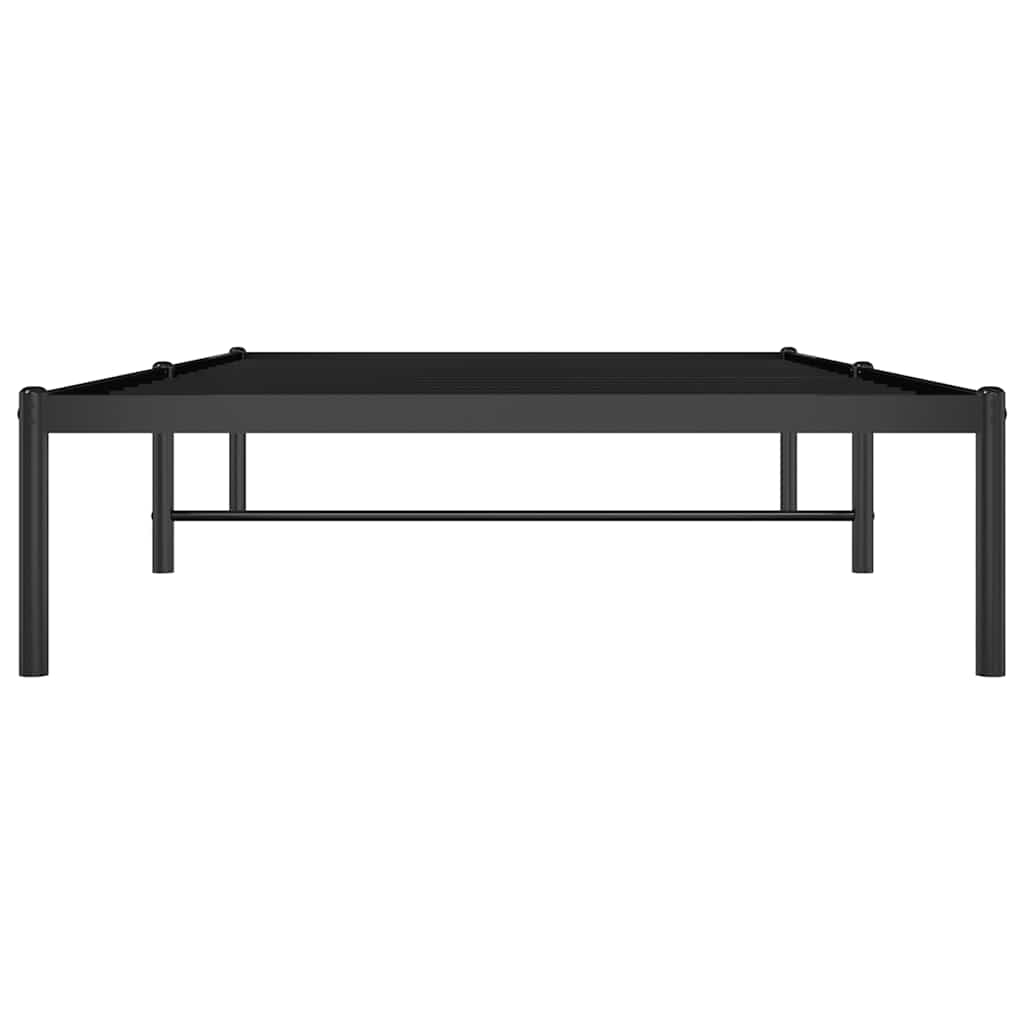 Sleek Black Metal Bed Frame 100x200cm - Sturdy & Modern Design