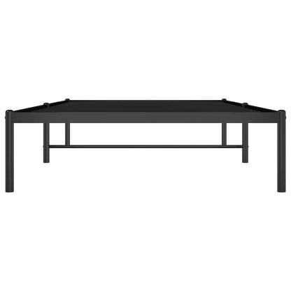 Sleek Black Metal Bed Frame 100x200cm - Sturdy & Modern Design