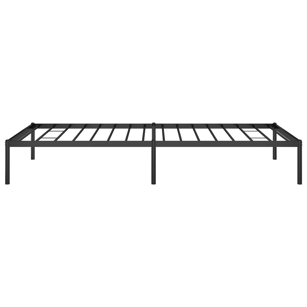 Sleek Black Metal Bed Frame 100x200cm - Sturdy & Modern Design