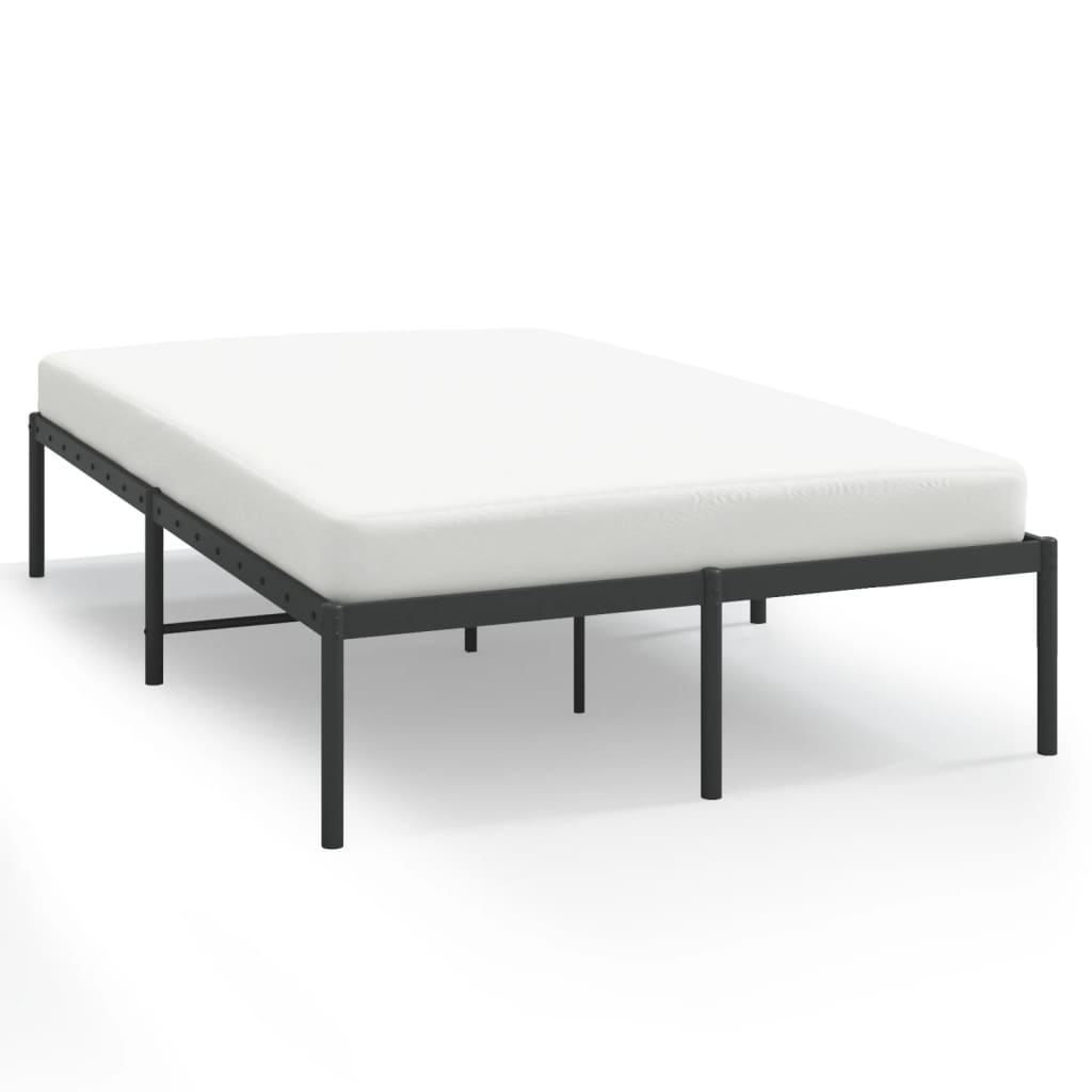 Sleek Black Metal Bed Frame 120x190cm - No Mattress Included