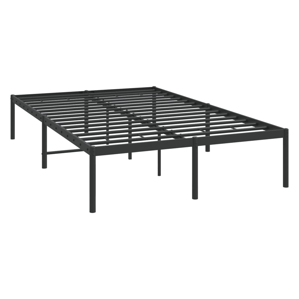 Sleek Black Metal Bed Frame 120x190cm - No Mattress Included